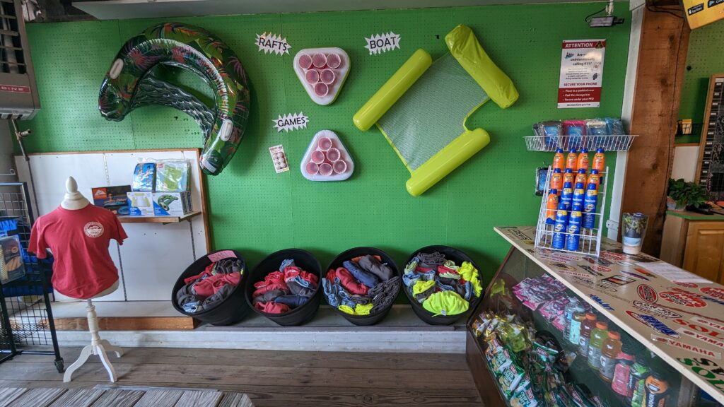 Boating items displayed on the wall at Odyssea Watersports